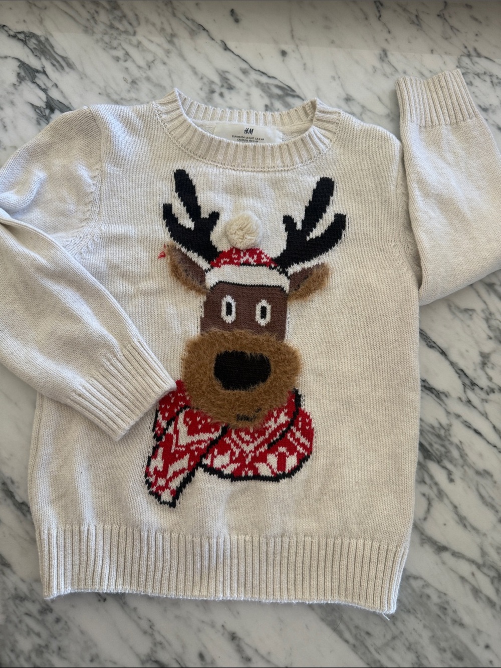 H&M Reindeer Sweater - Cream